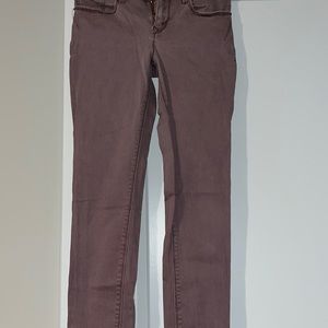 Express ankle Jegging. Purple. Size 0L with gold zipper at ankle.
